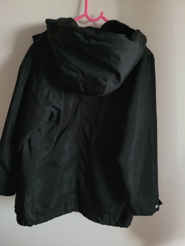 Czarna kurtka parka Zara 140