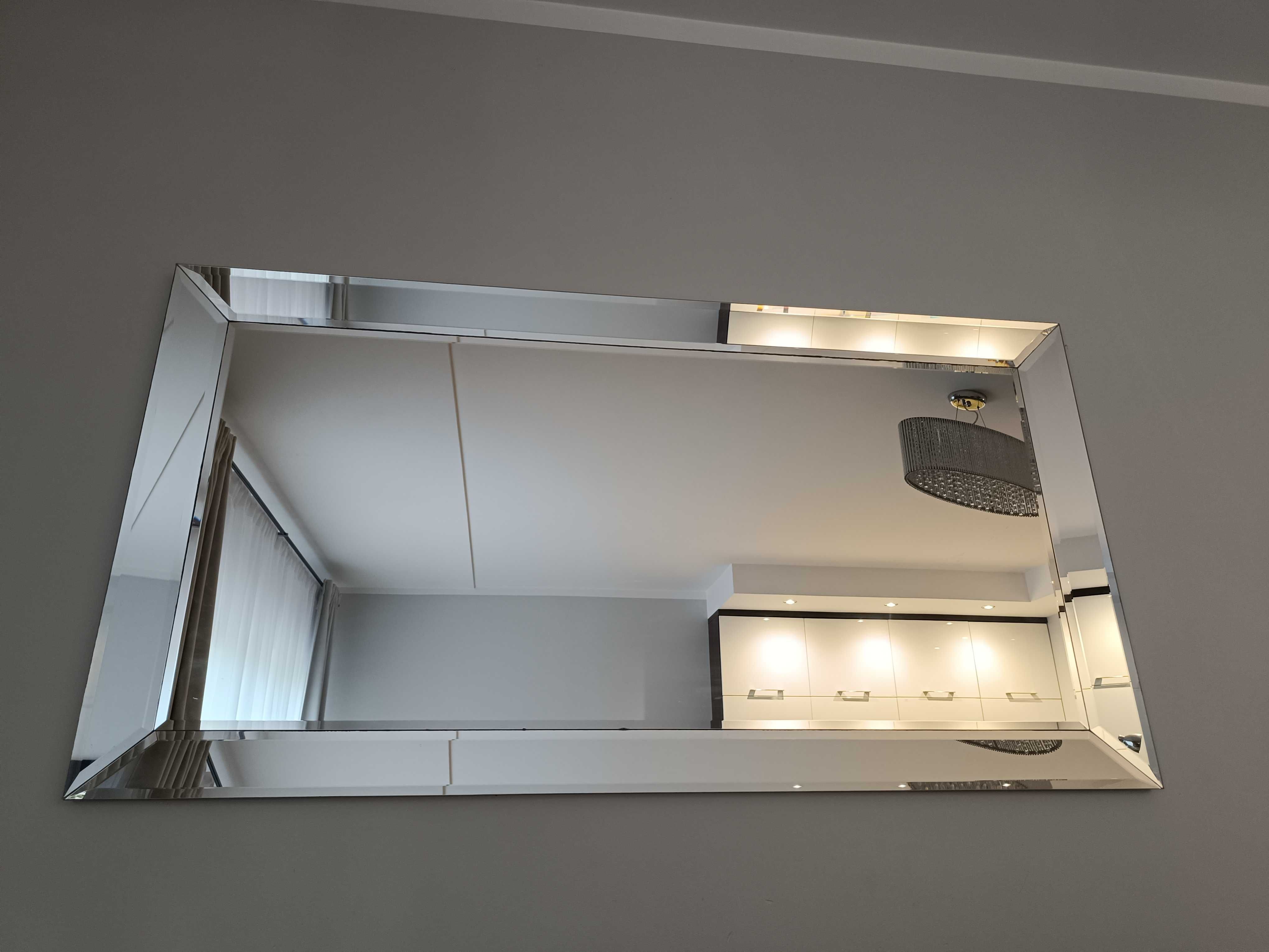 Lustro w lustrzanej ramie fazowane  150 x 80 styl glamour