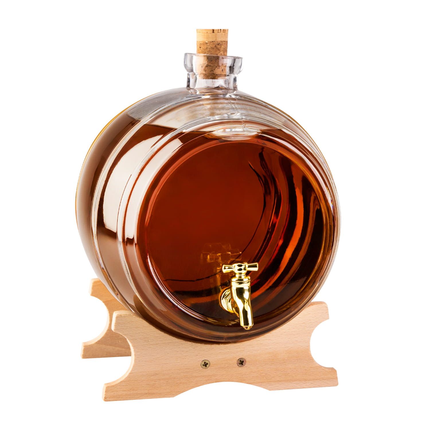 BECZKA szklana beczułka 5 L + stojak na bimber, whisky, alkohol napoje