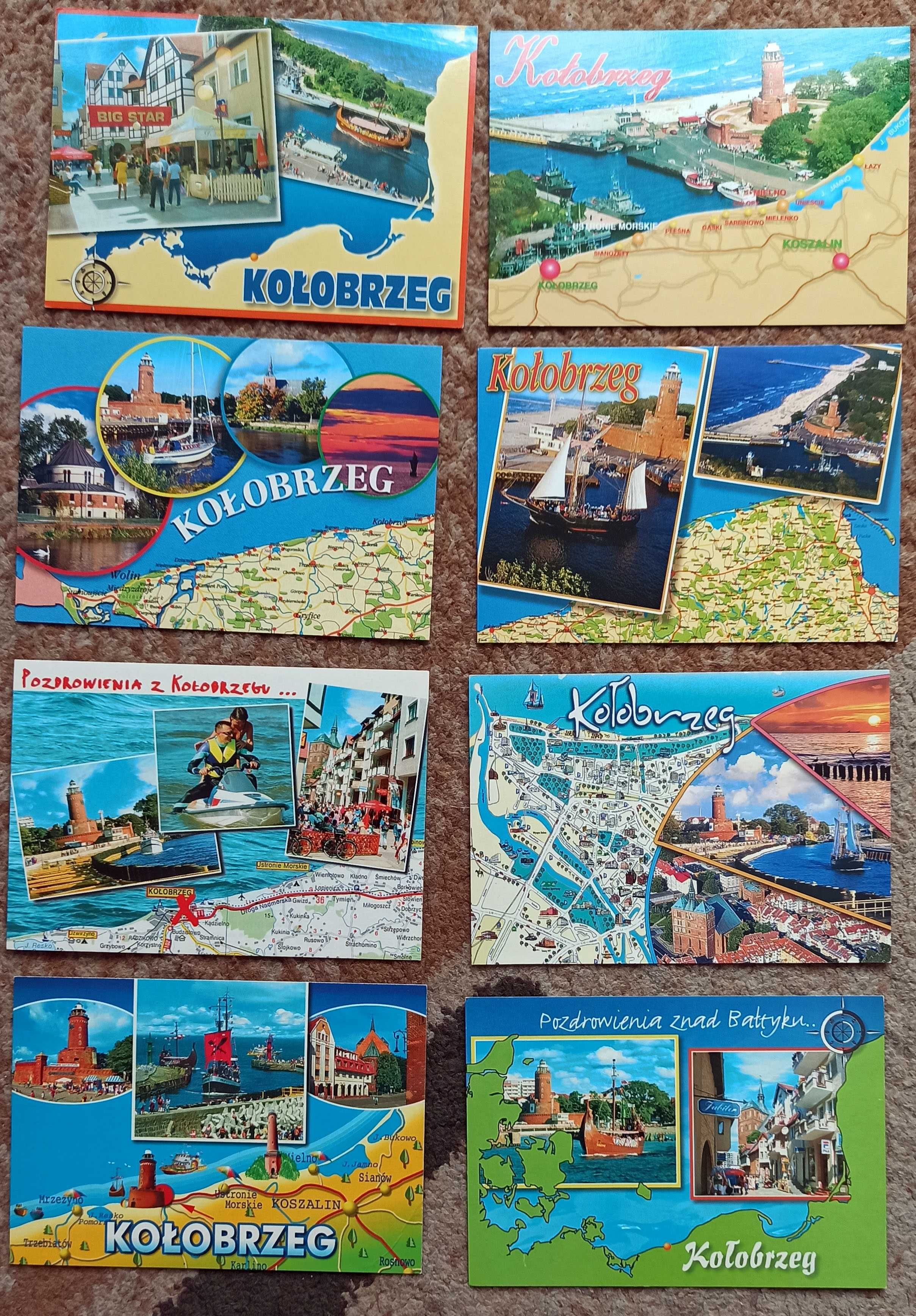Pocztówki z mapkami  Kołobrzeg - 12 sztuk