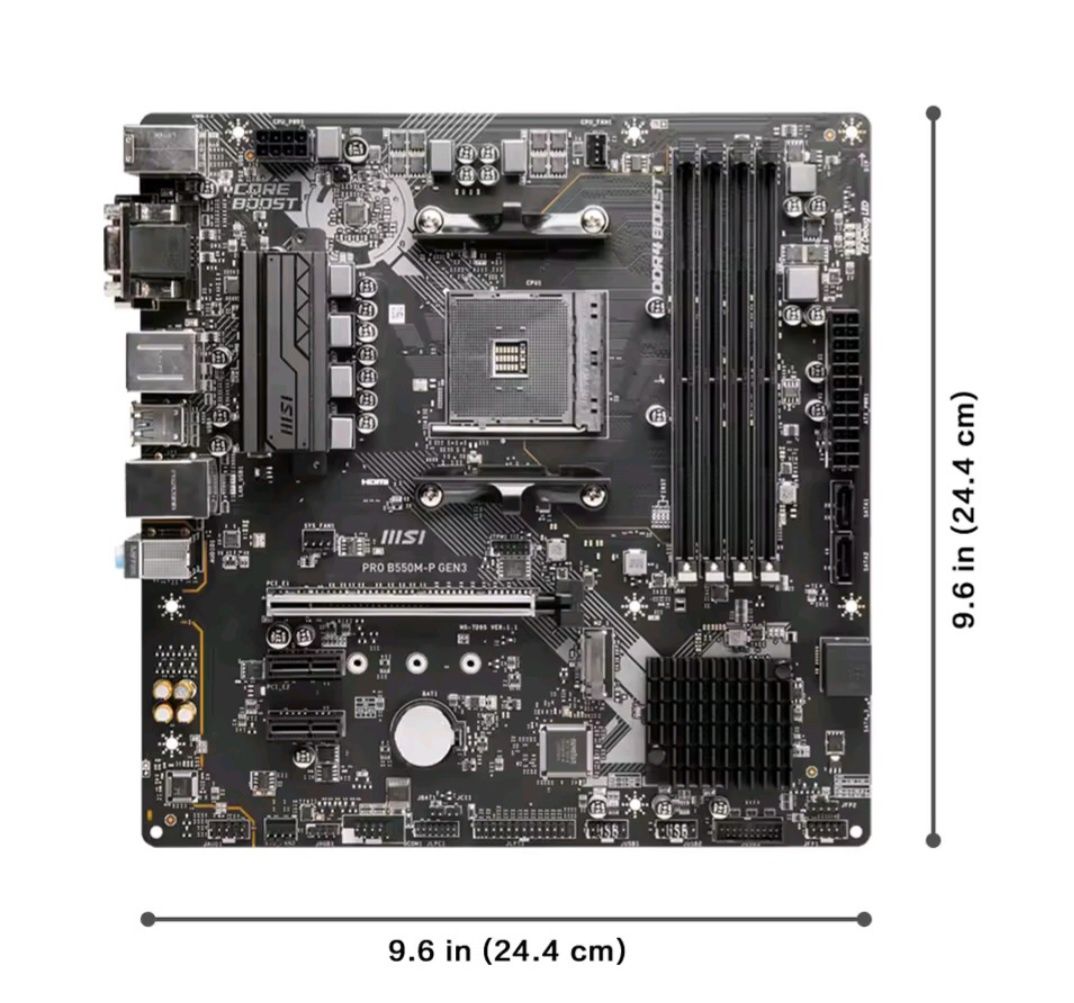 Материнська плата MSI PRO B550M-P GEN 3. Socket AM4