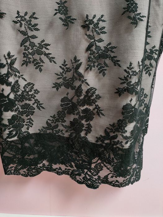 Dopasowana sukienka Mohito XS 34 koronka czarna siateczka na ramiączka