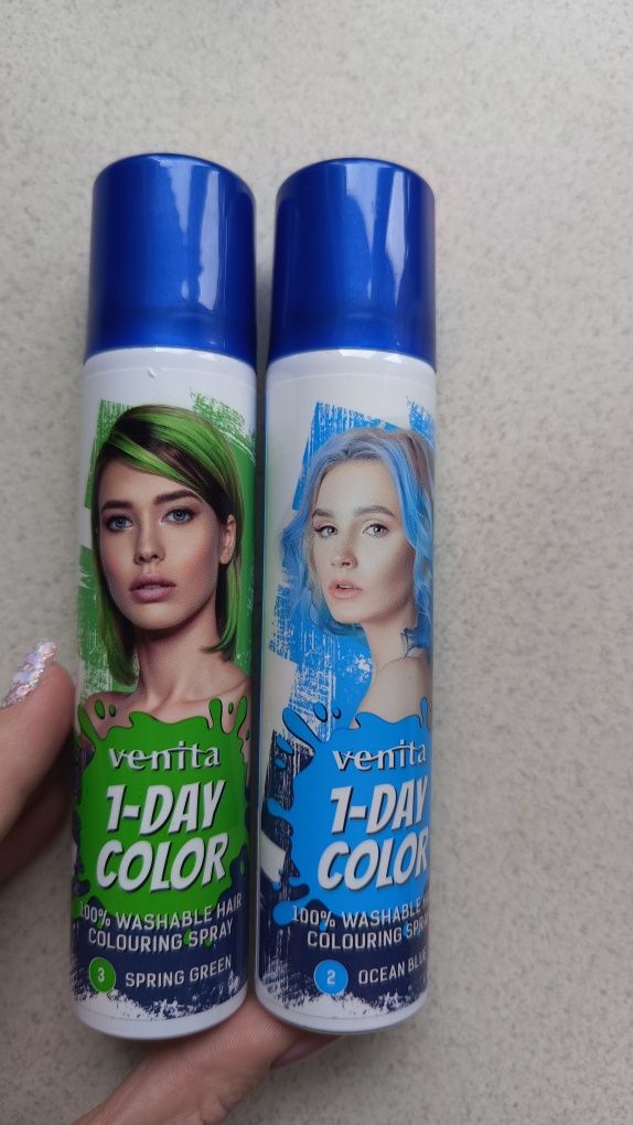 2 szt farby do włosów niebieska zielona