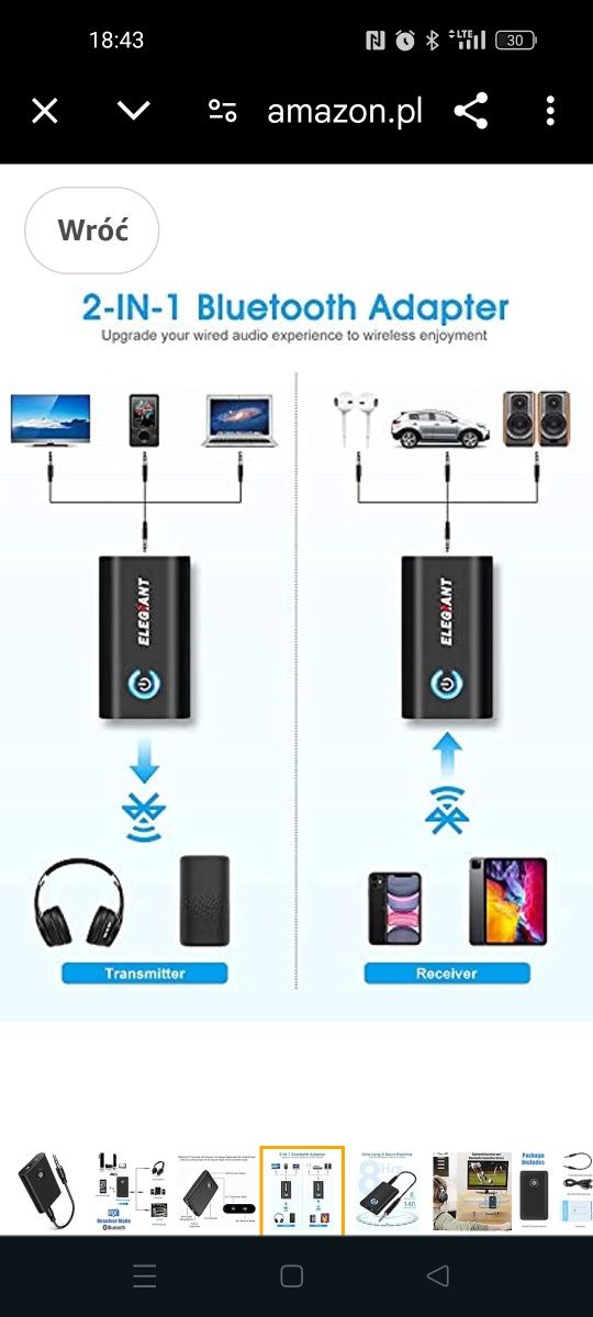 Adapter Bluetooth Audio 5.0, nadajnik Bluetooth 2 w 1, odbiornik Bluet