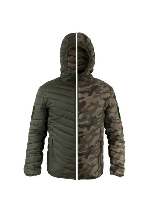 Двохстороння чоловіча куртка, хакі камуфляж, розмір Л