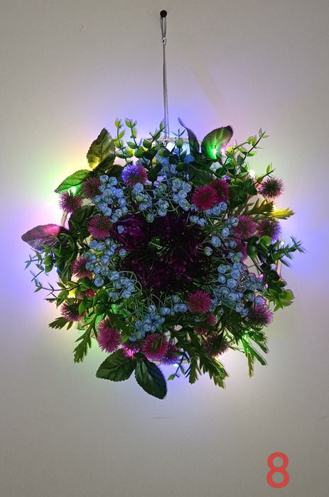 Grinalda flores e leds