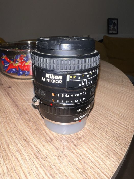 Obiektyw Nikon AF NIKKOR 50mm 1:1.4 D + przejsciowka