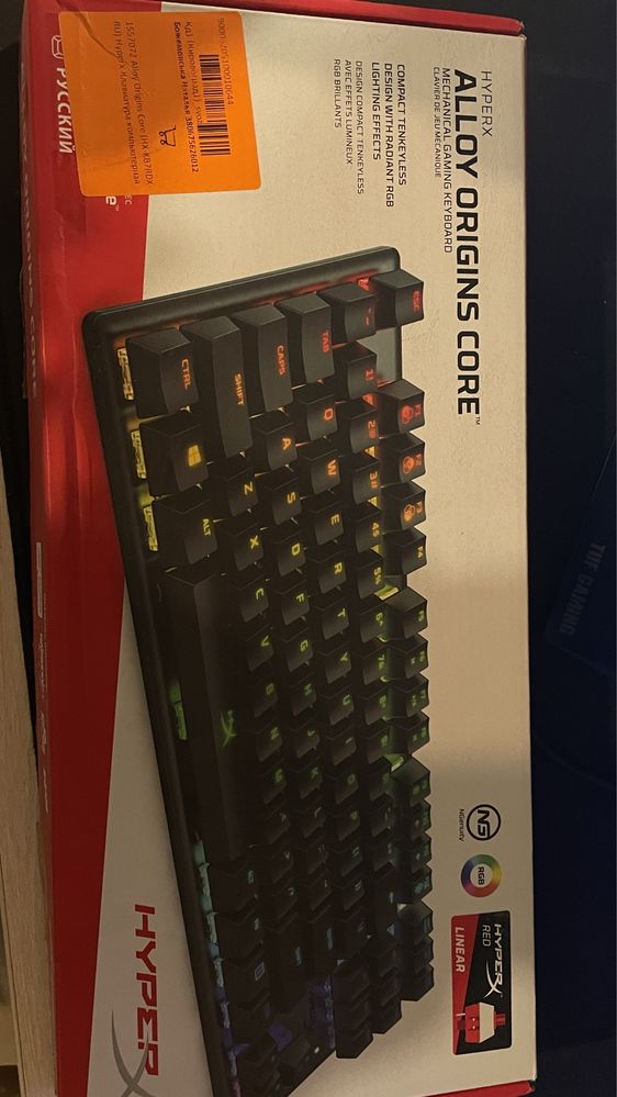 Клавиатура HyperX Alloy origins core RGB red switch