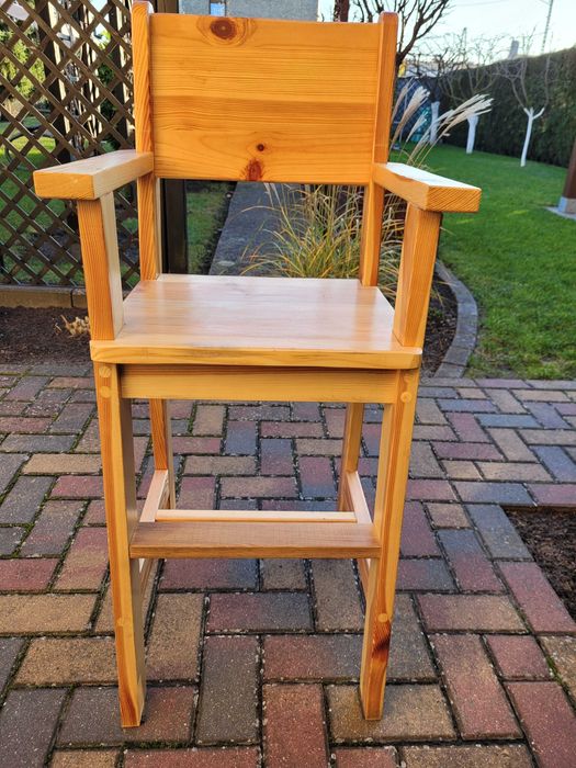 Krzesło sosnowe,wysokie