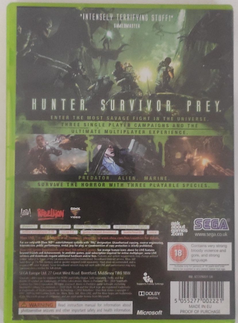 Alien vs Predator Xbox 360