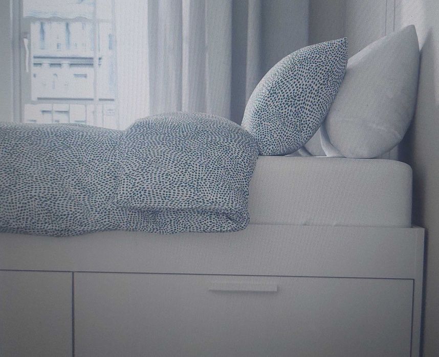 Cama BRIMNES - Estrutura cama c/arrumação, branco, 140x200 cm