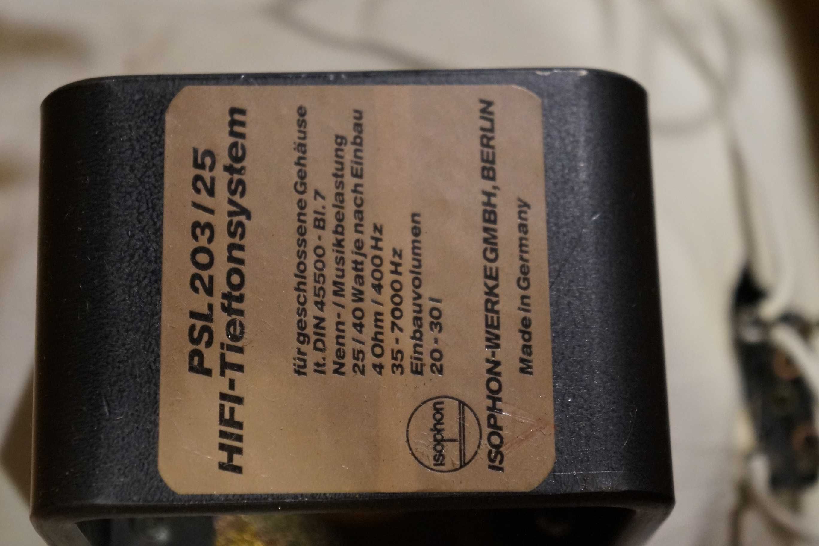 Głośniki PSL 203/35 HIFI Tieftonsystem