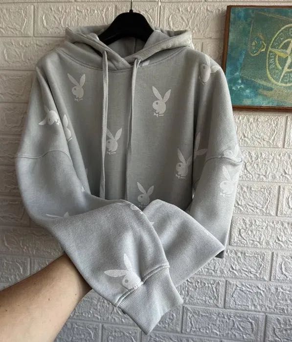 Кроп топ худи оверсайз літній Playboy x Missguided оригінал рС y2k