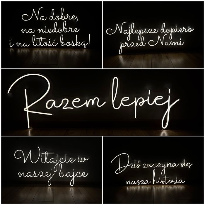 Ledon wynajem Najlepsze dopiero przed nami wesele dekoracje ślubne Led