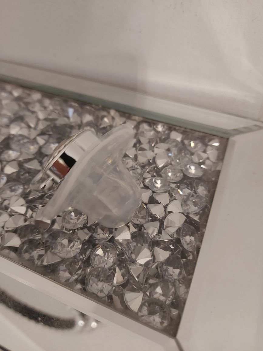 Bialy Smoczek z cyrkoniami cyrkonie diamond diament nowy cudo wysyłka