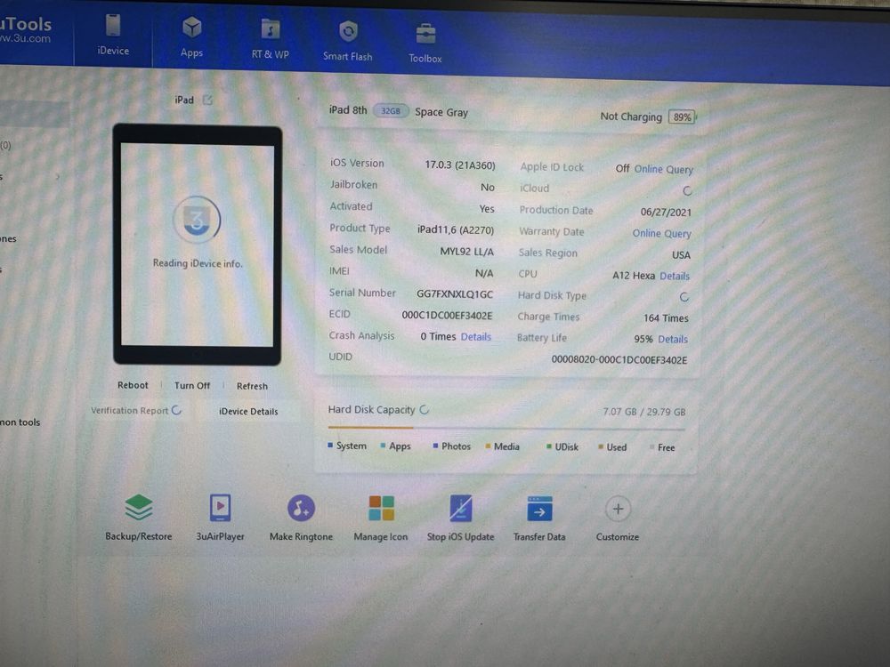 IPad 8th 10.2  2020 Space Grey 32Gb WiFi