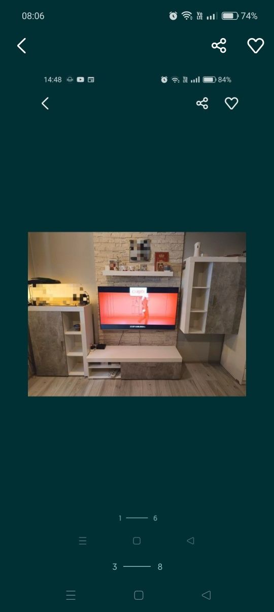 Wyprzedaż domowa telewizor 55 cali Philips półka meble akwarium