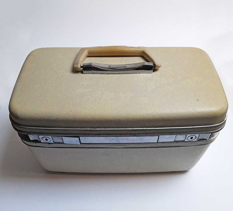 Antigo Baú Necessaire Viagem Branco Vintage Samsonite