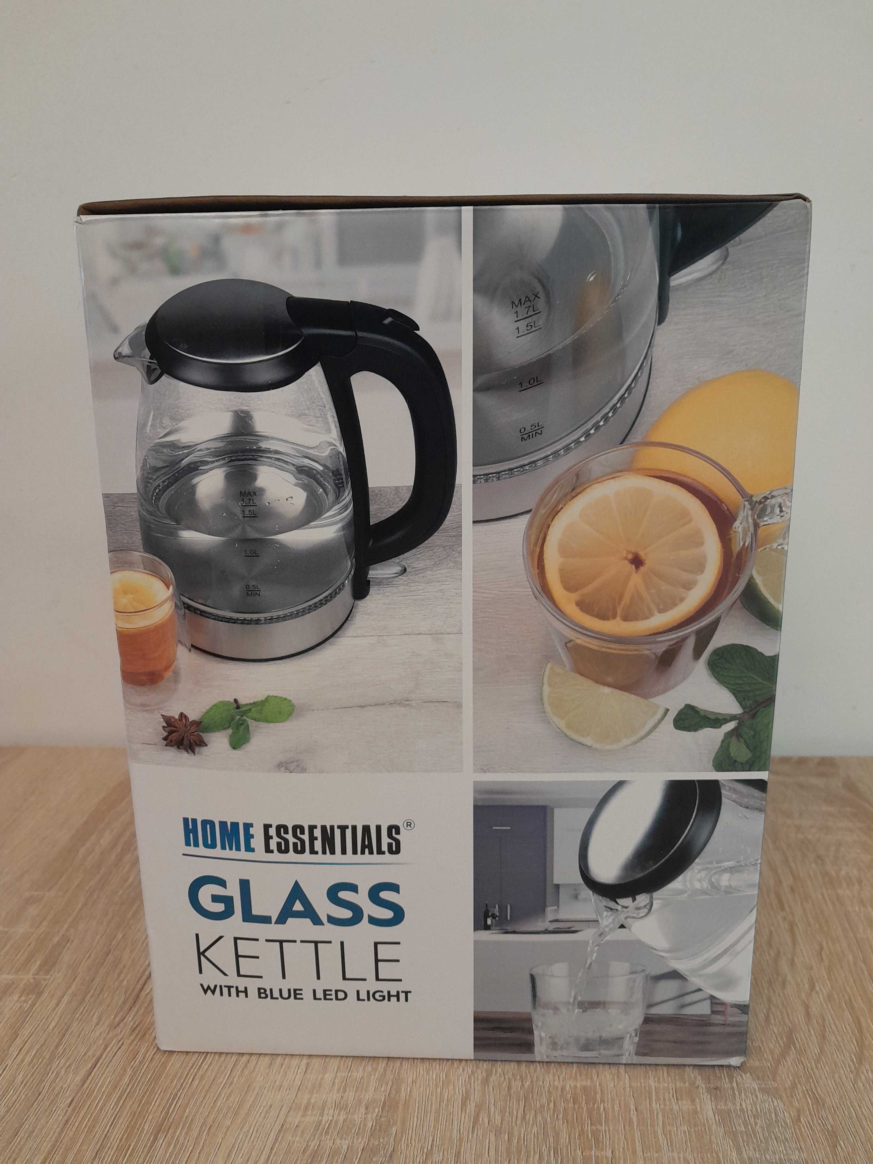 Nowy szklany czajnik, bezprzewodowy, 2200 wat, Home Essentials
