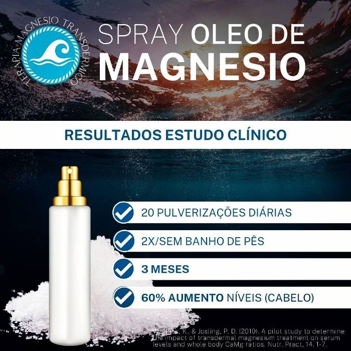 Spray Oleo Magnésio Alívio Dores, Relaxamento, Sono 100 ml