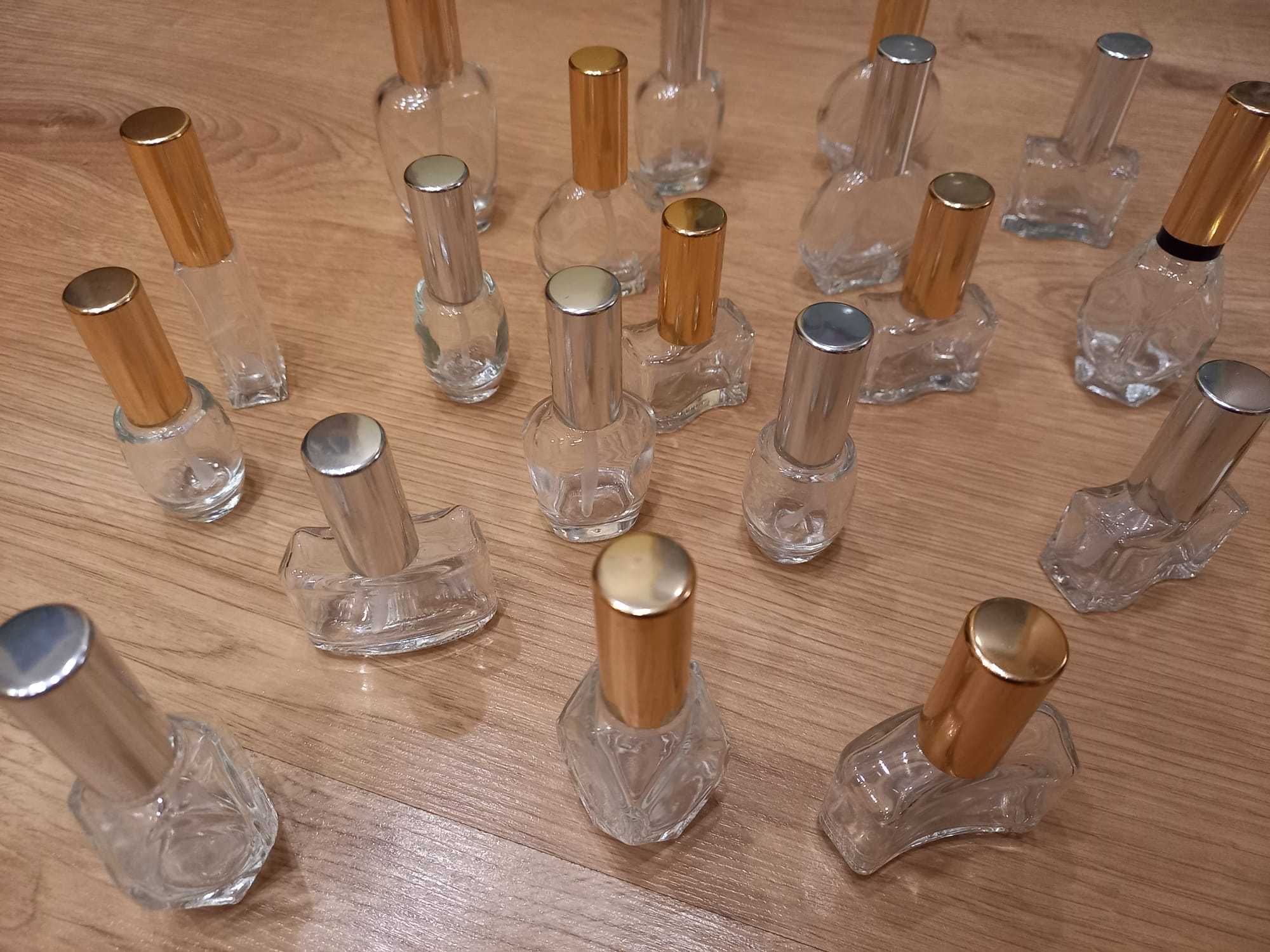 Flakony, butelki na lane perfumy nowe - kompletne z atomizerami