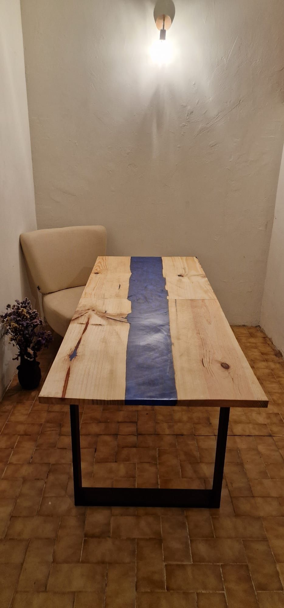 River table, mesa com resina