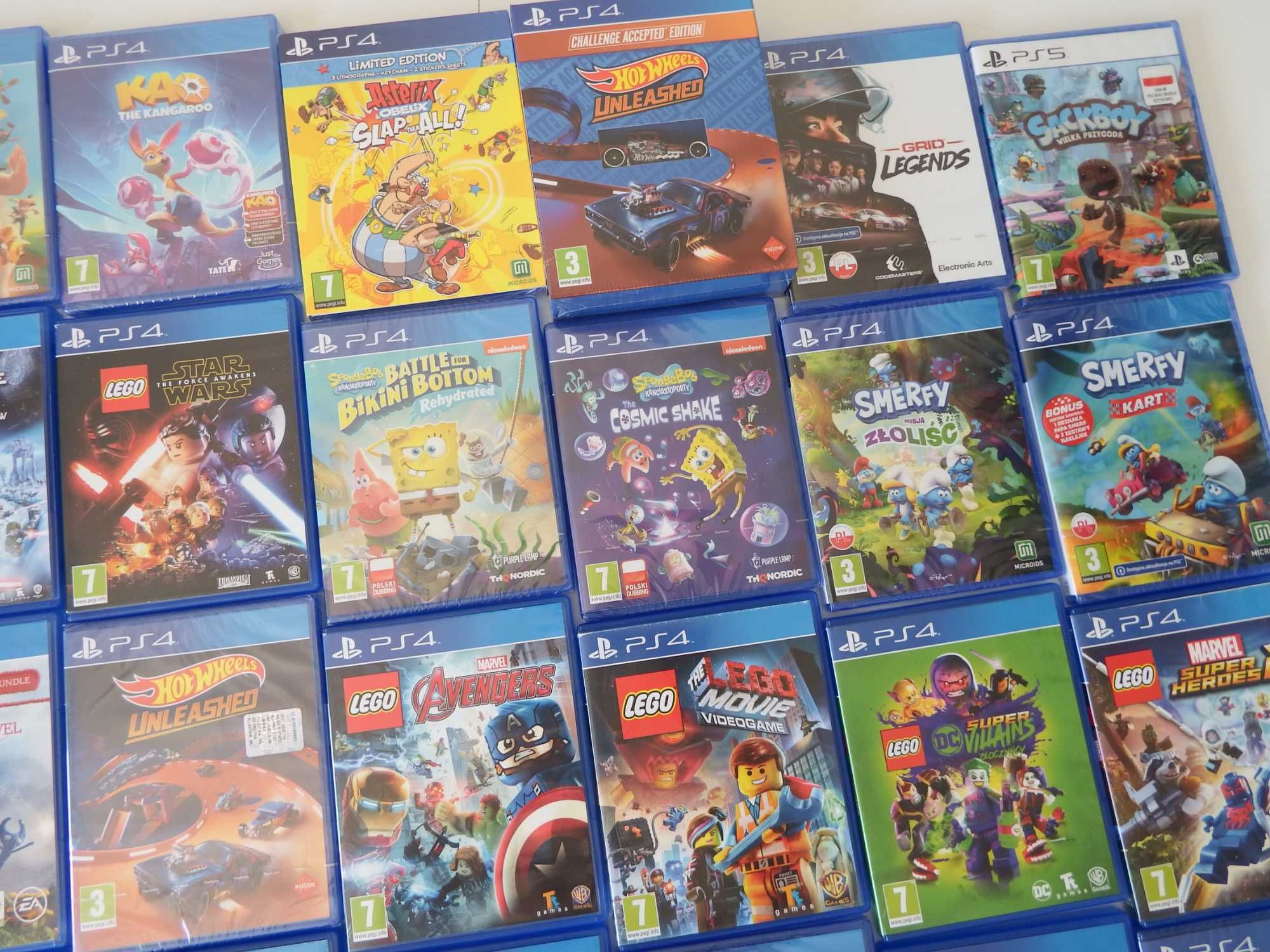GRY DLA DZIECI PS4 PS5 LEGO Crash Kangurek Kao FARMA Simsy Asterix