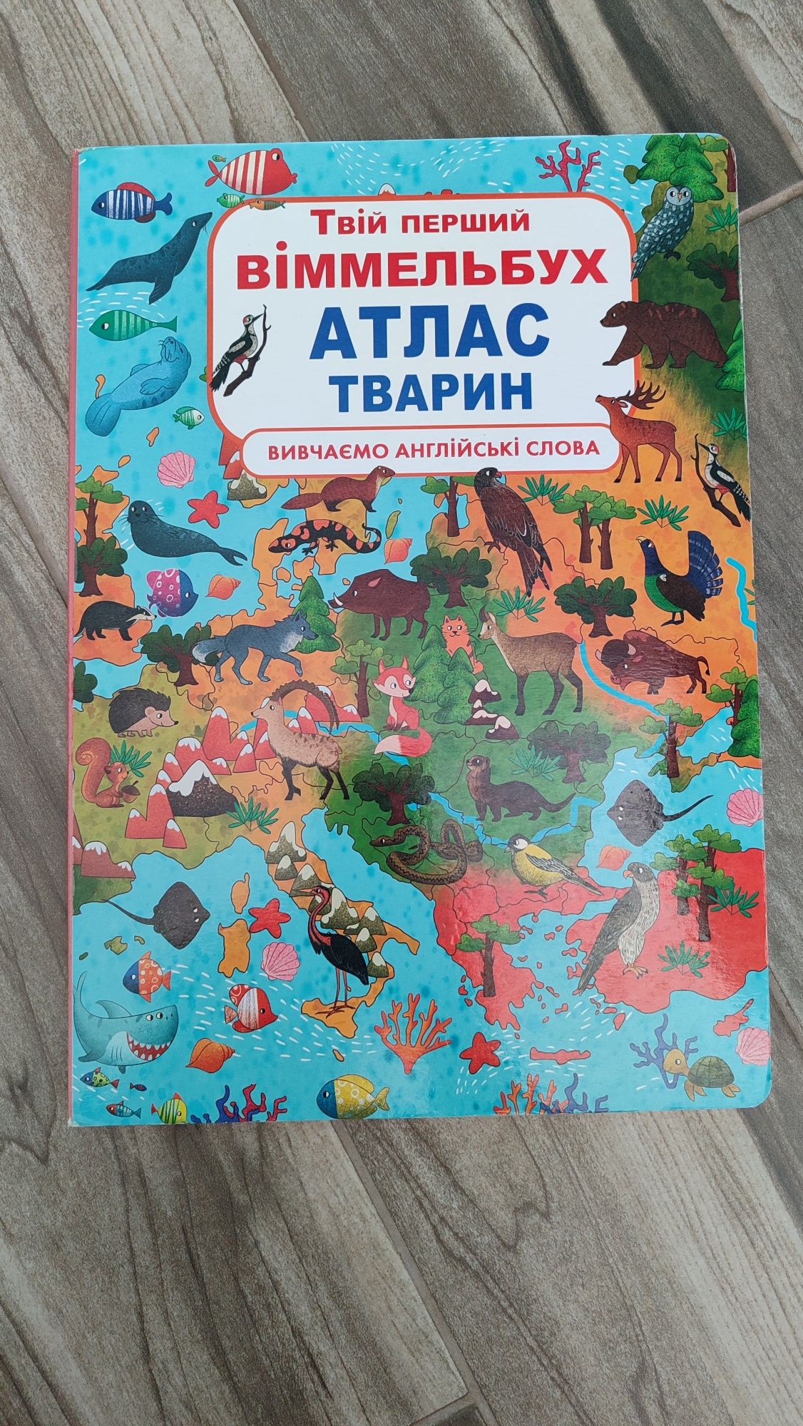 Книга-картонка Твой первый виммельбух. Атлас животных