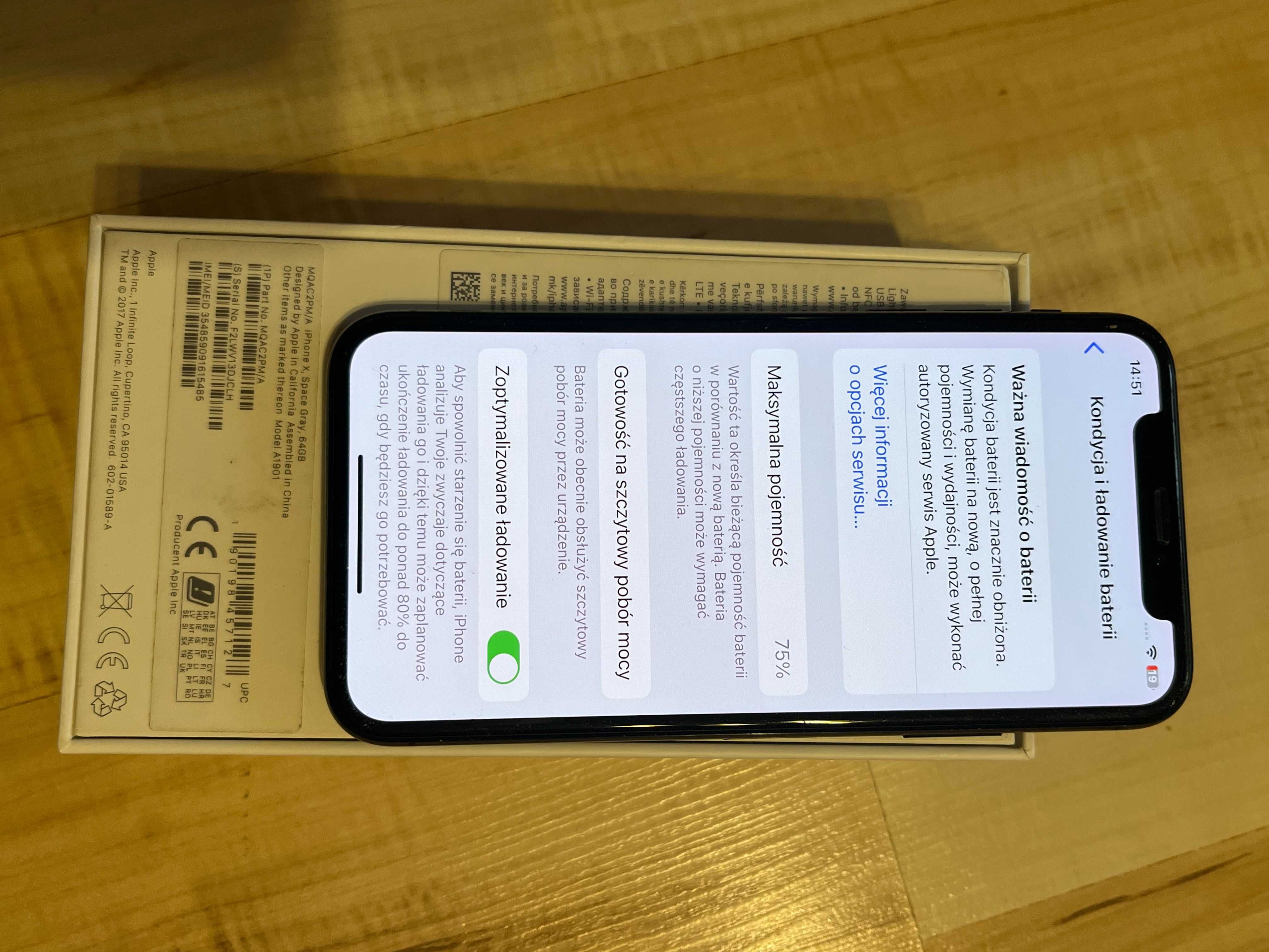 Iphone X 64GB kolor czarny