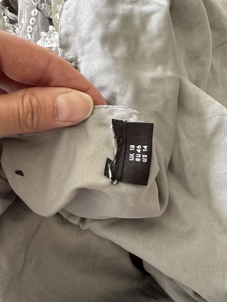 Sukienka cekinowa frędzle ASOS rozmiar 46 wesele ślub wow
