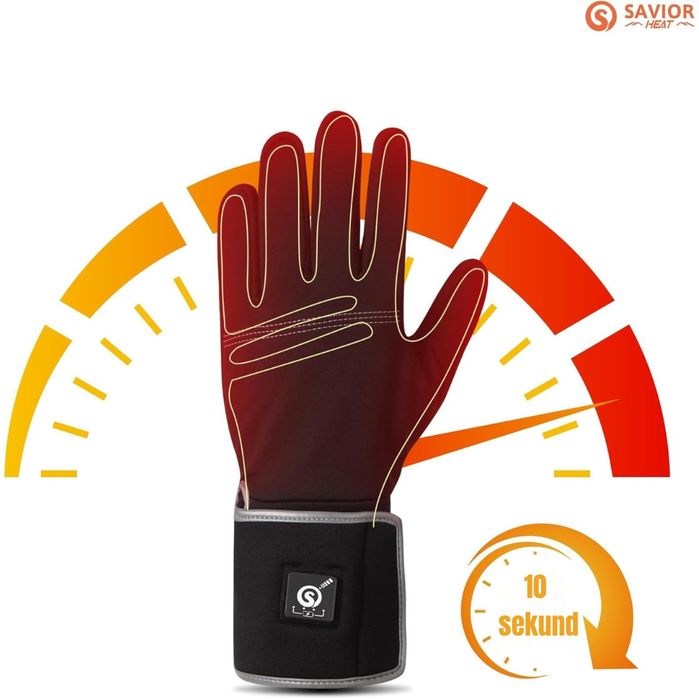 Rękawice Grzewcze Zimowe Cienkie Sportowe SAVIOR HEAT 2200mAh XL/XXL