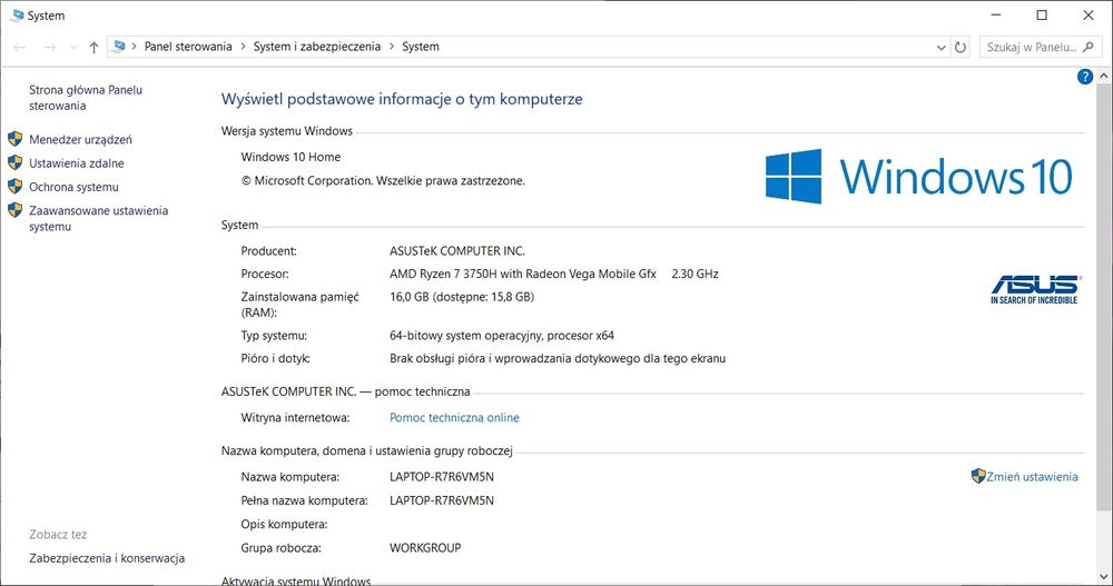 Laptop Gamingowy Asus TUF Gaming Ryzen (Możliwa zamiana za ps5) 7, GTX