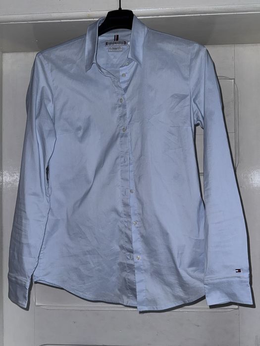 Бавовняна сорочка Tommy Hilfiger жіноча relaxed класичний комір