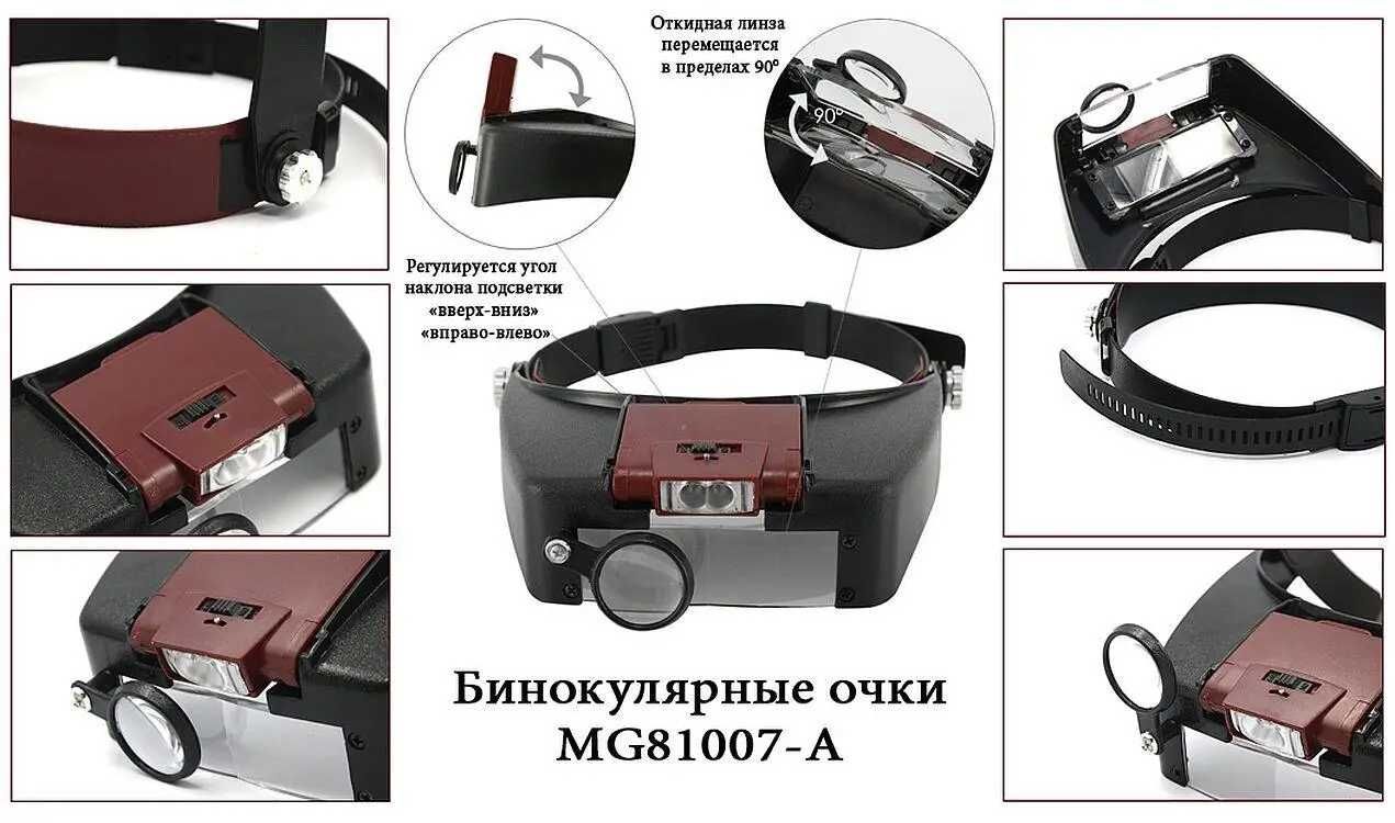 Очки бинокулярные со сменными увеличительными стеклами Mg81007-a