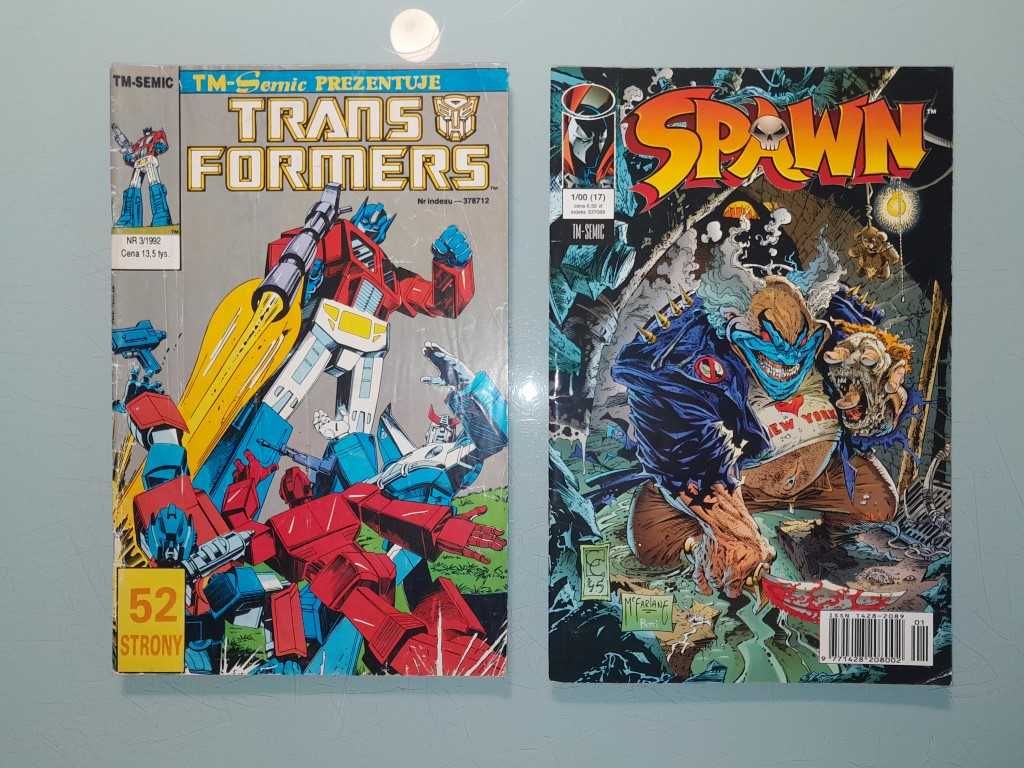 zestaw 8 komiksów, spiderman, batman, superman, transformers, spawn