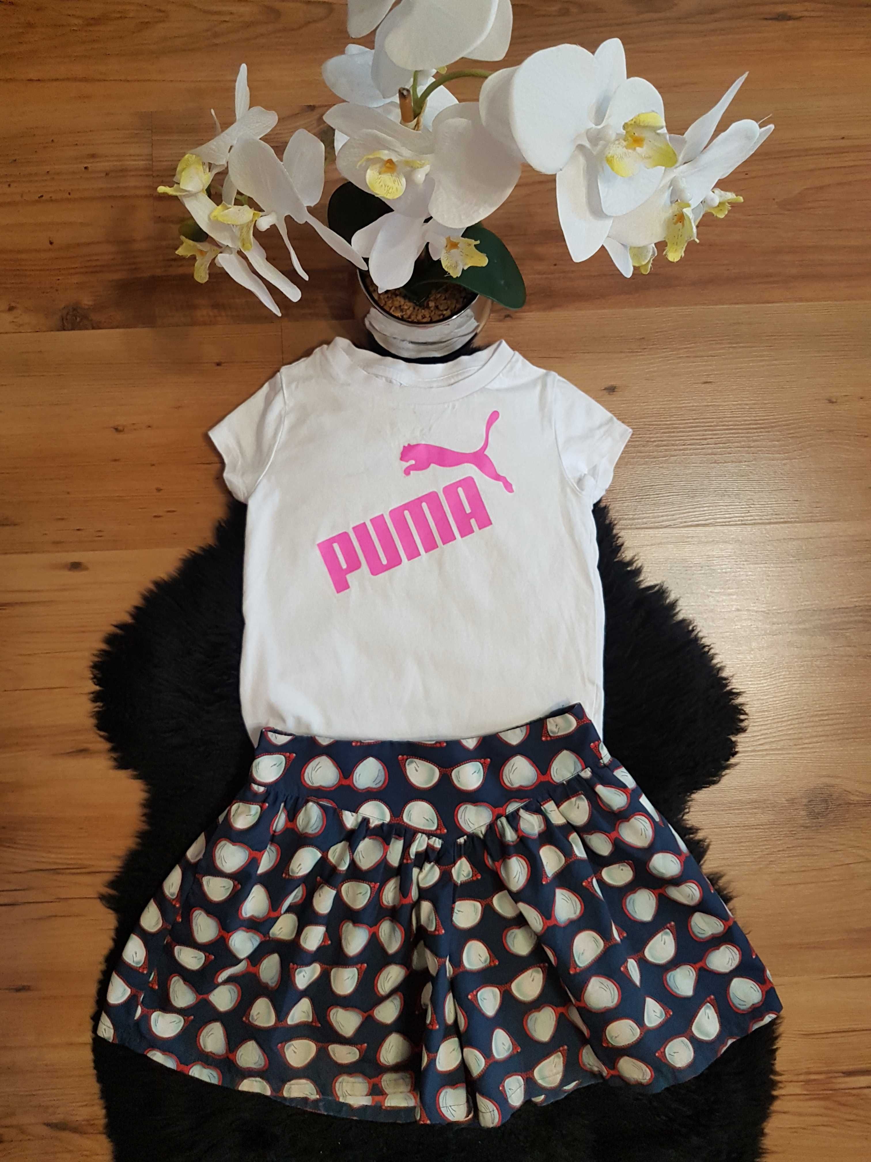Cudny zestaw;) bluzeczka PUMA spódnico spodenki roz 104/110
