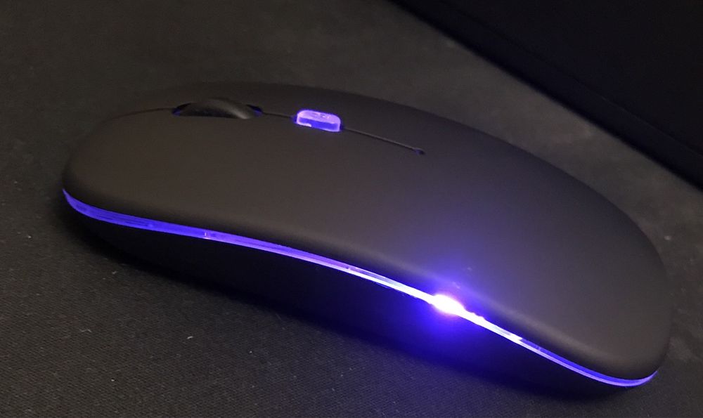 Беспроводная мышь двух режимная с подсветкой