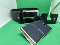 Tommy Hilfiger pasek skórzany granatowy 90cm