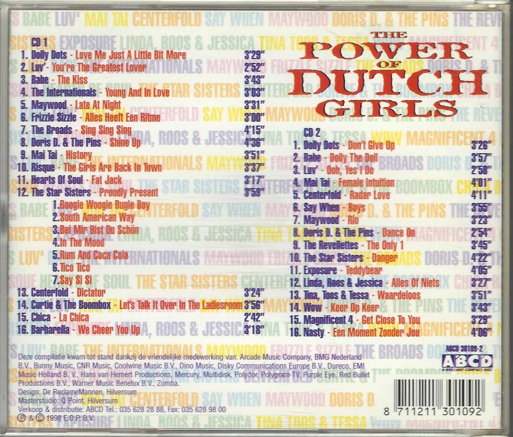 2 CD The Power Of Dutch Girls (1998) Babe,Maywood,Doris D. & The Pins