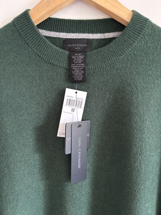 Sweter kaszmirowy ciemnozielony męski Magaschoni  rozmiar M