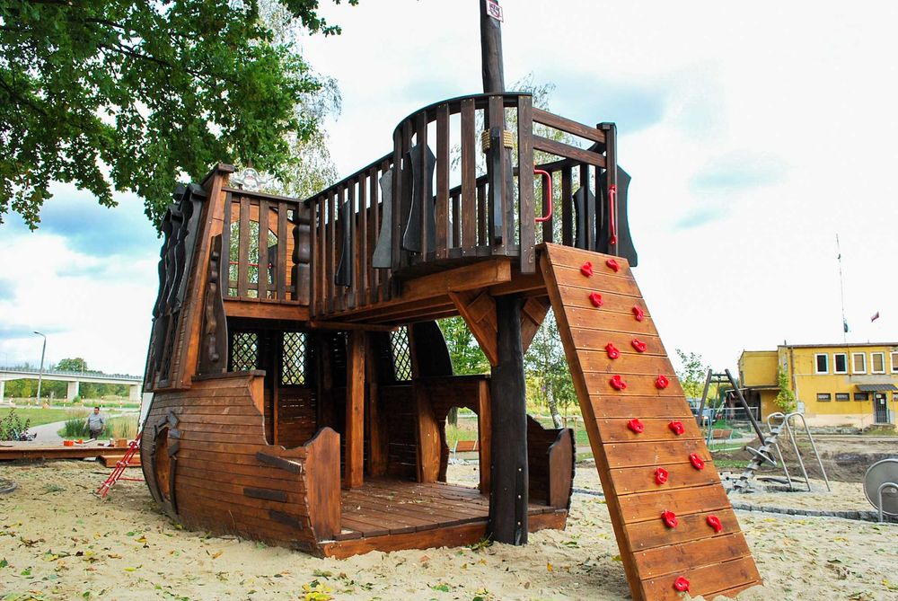 WRAK Statek piracki - drewniany PLAC ZABAW Dla dzieci!- PZ23