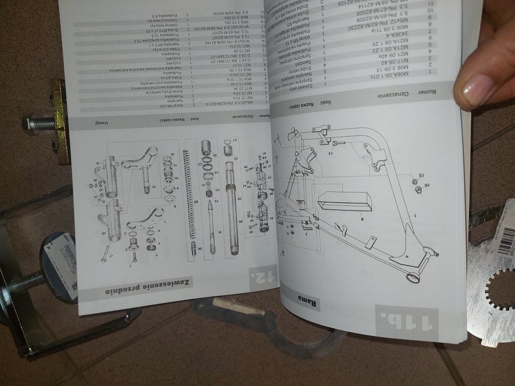 Zestaw kpl naprawczy klucze katalog czesci rama silnik wsk125 pl