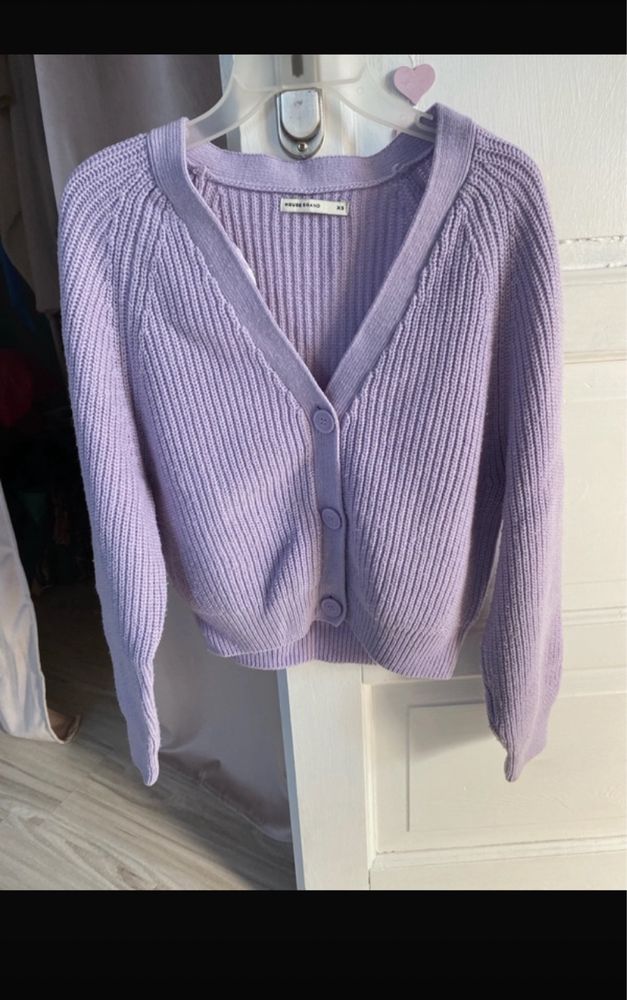 Liliowy sweter xs