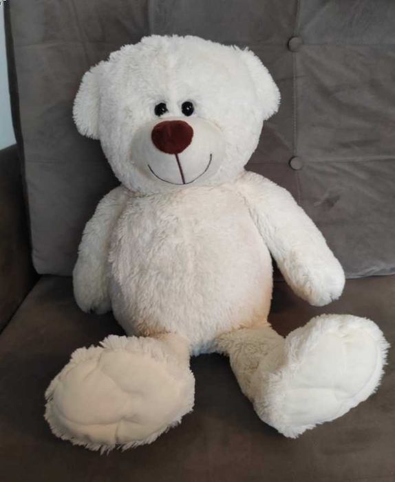 Miś pluszowy ecru kremowy pluszak duży jak nowy