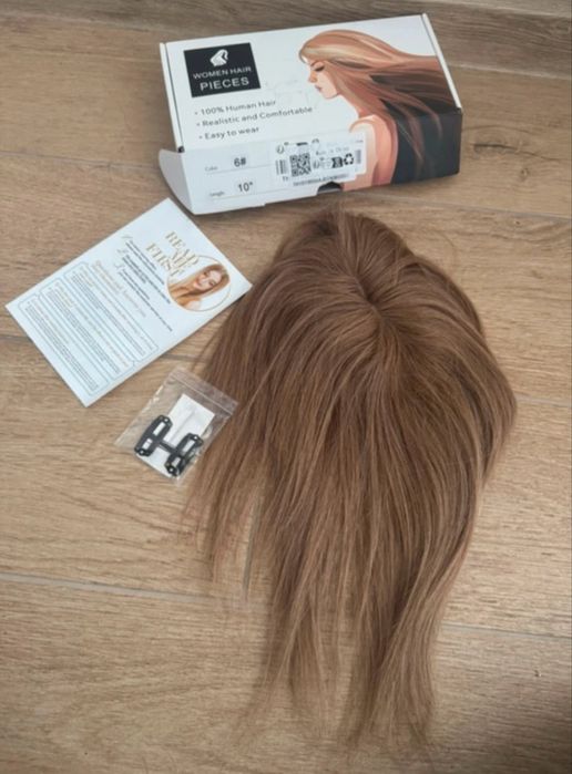 Topper naturalny Pieces z ludzkich włosów  ciemny blond długość 27cm