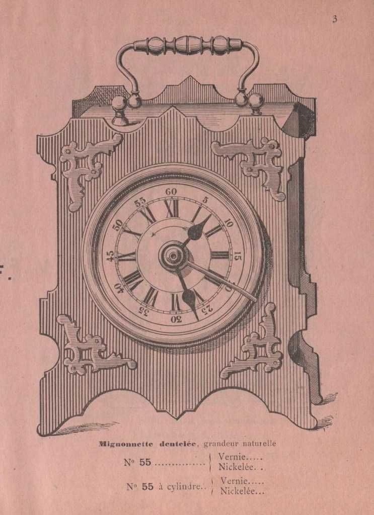 Ciekawy budzik wahadlowy Japy Freres Mignonnette, 1900