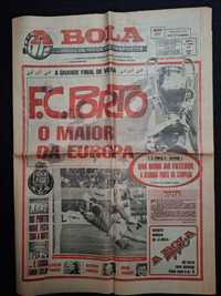 FCP Campeão Europeu 1987 em Jornais A Bola — Coleção de 9 jornais