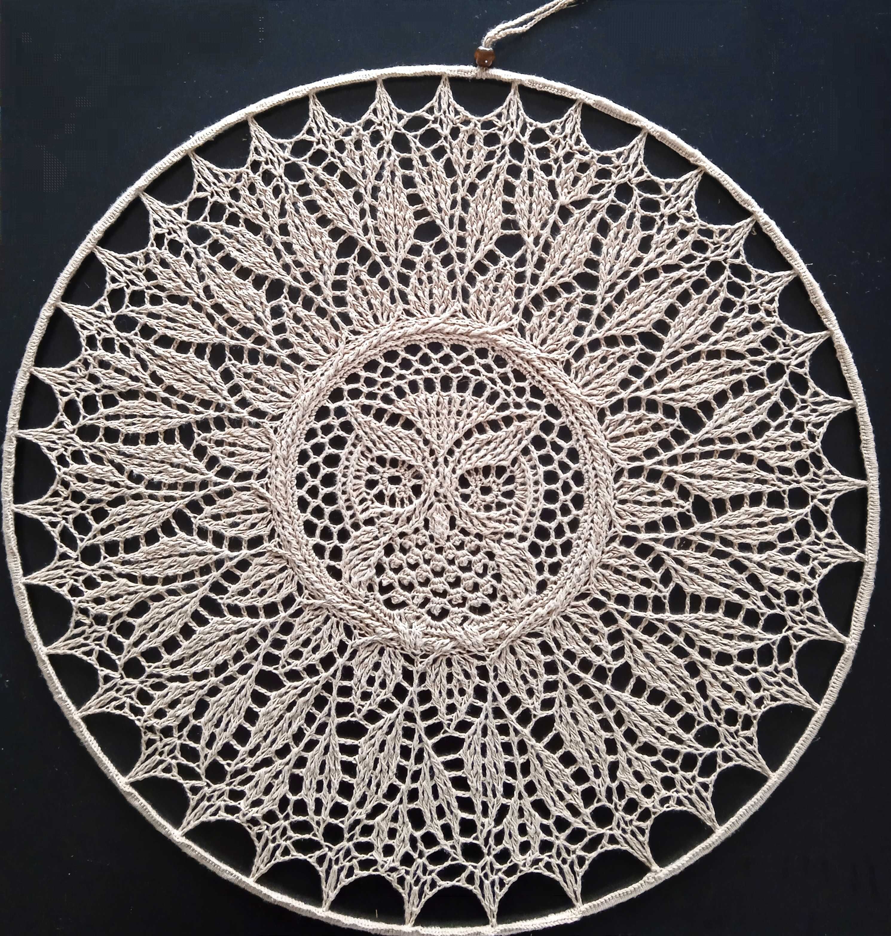 Mandala sowa łapacz snów szydelkowy 40 cm