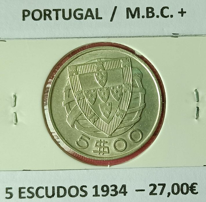 2 Moedas de 5 Escudos Prata da 2ª República Portuguesa (Emissão Anual)