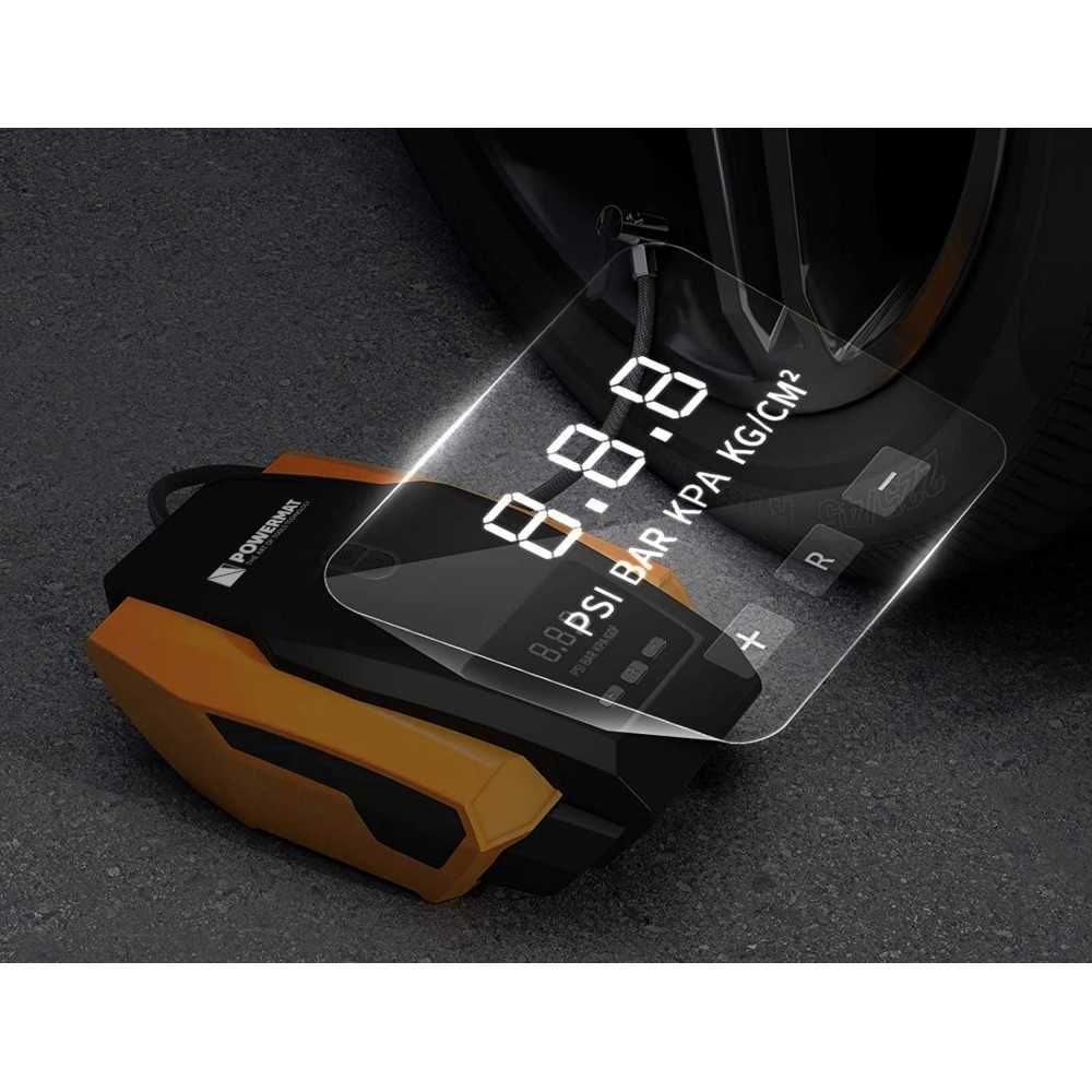 POWERMAT Kompresor Bezolejowy Sprężarka Przenośna 12v Lcd PM1185